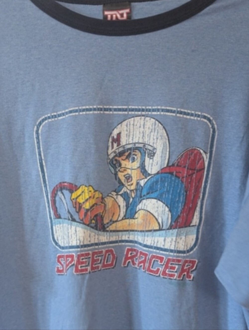 Trau & Loevner TNT Logo Tee in Light Blue and Black XXL